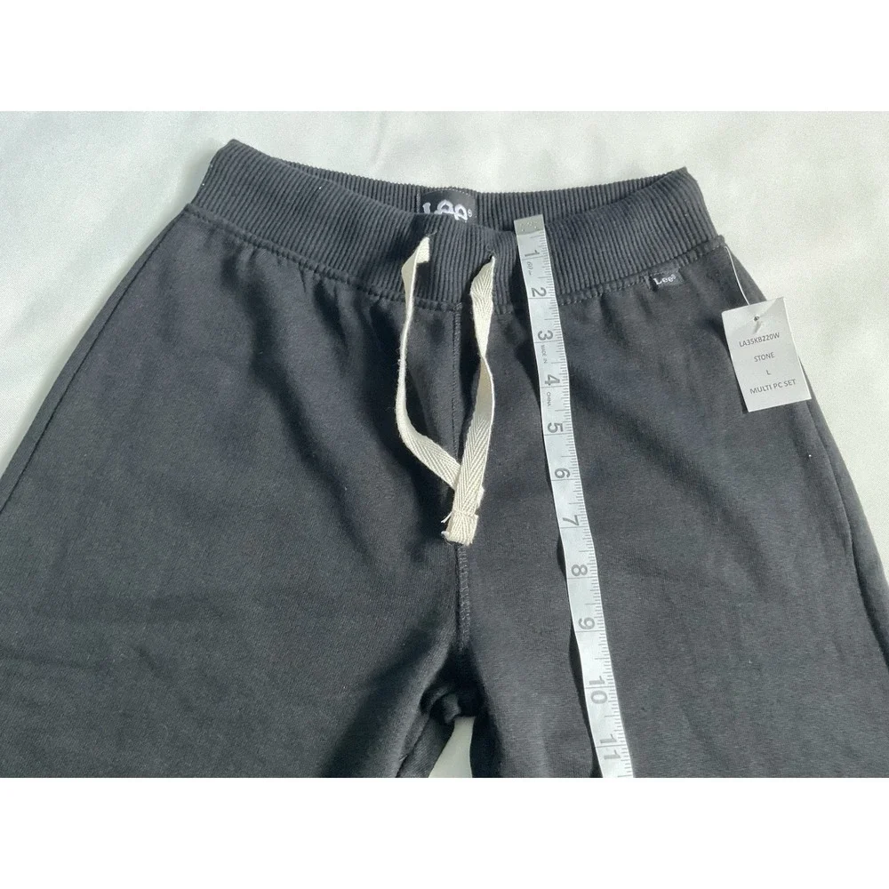 Lee Boys Fleece Joggers Pants Black Size L 10-12